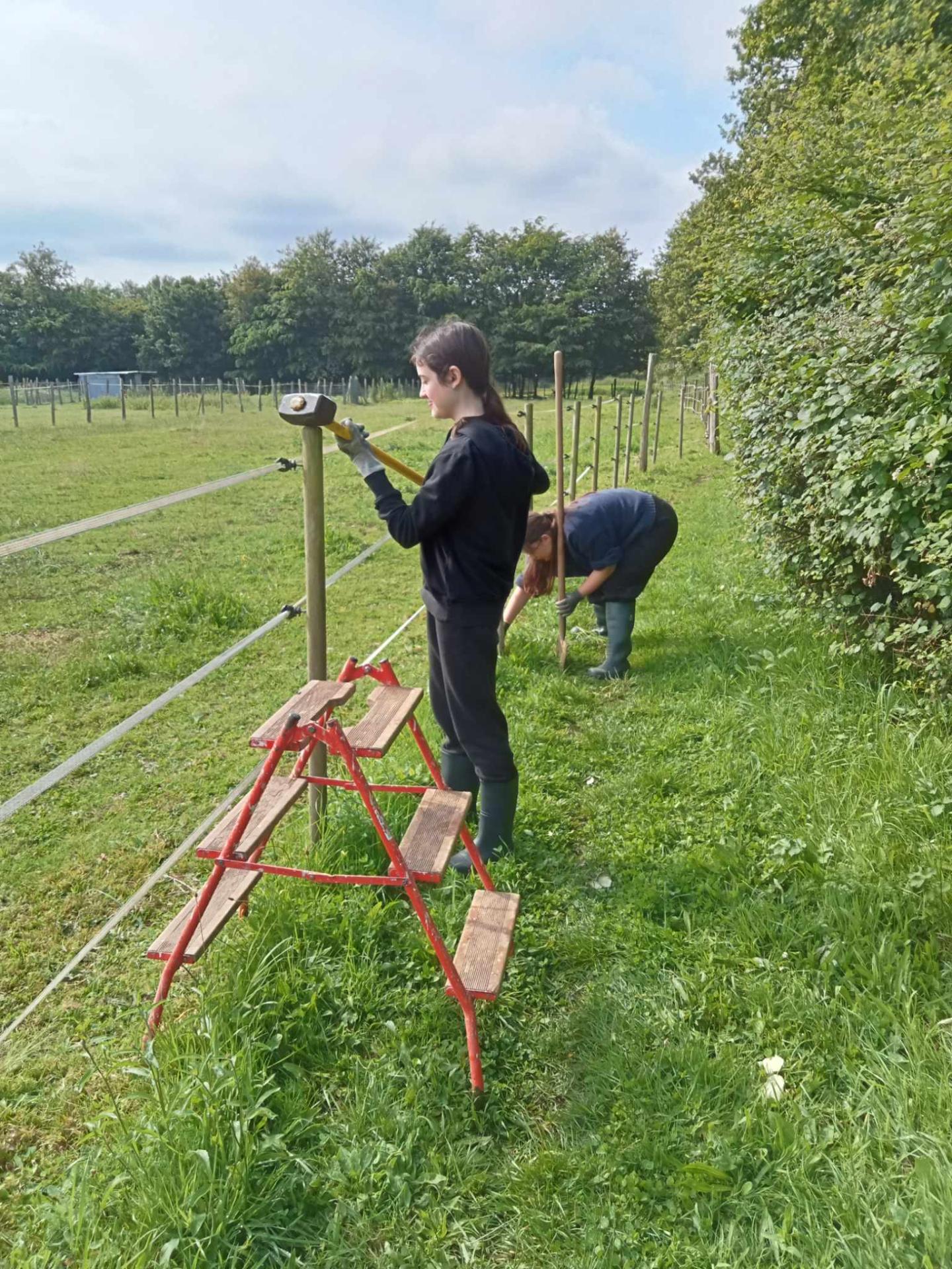 Stagiaire nina et manon au refuge de la houssiere monce en belin